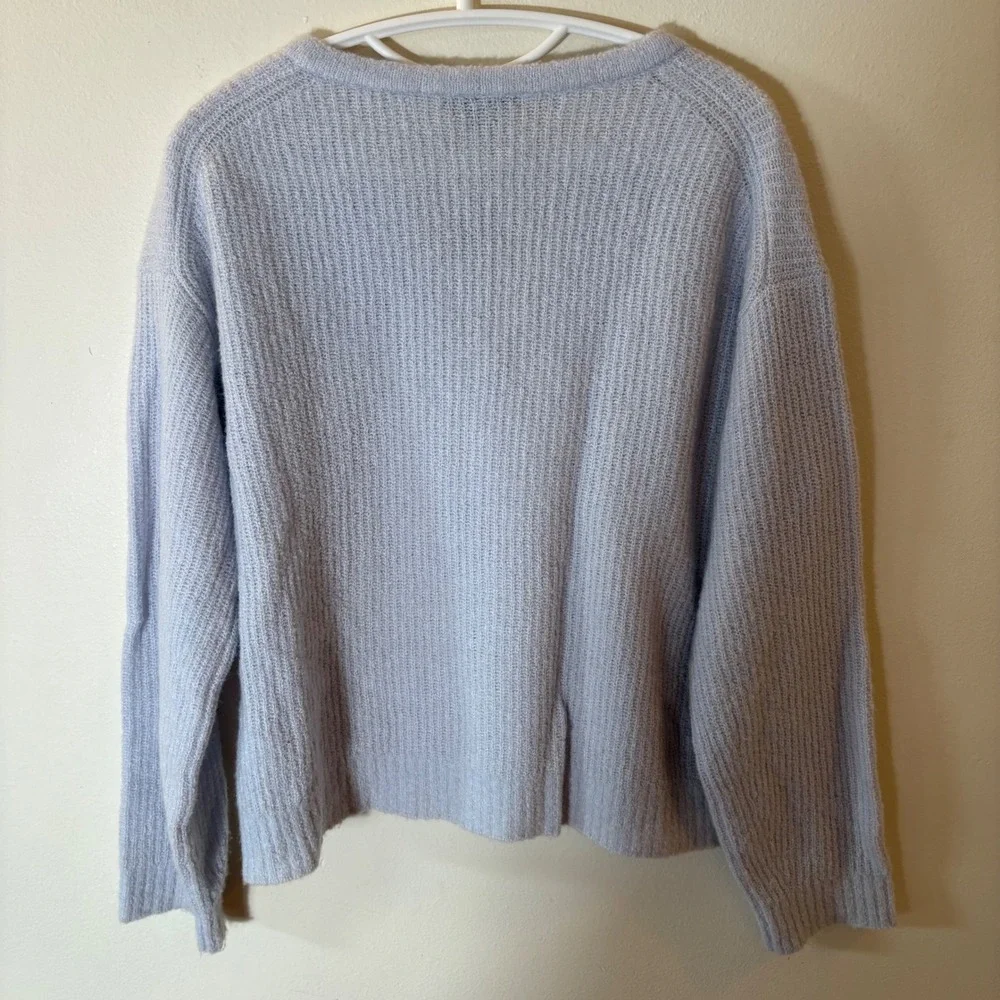 J. Crew Cashmere-Blend Bouclé Tie-Front Beach Sweater Size‎ Medium